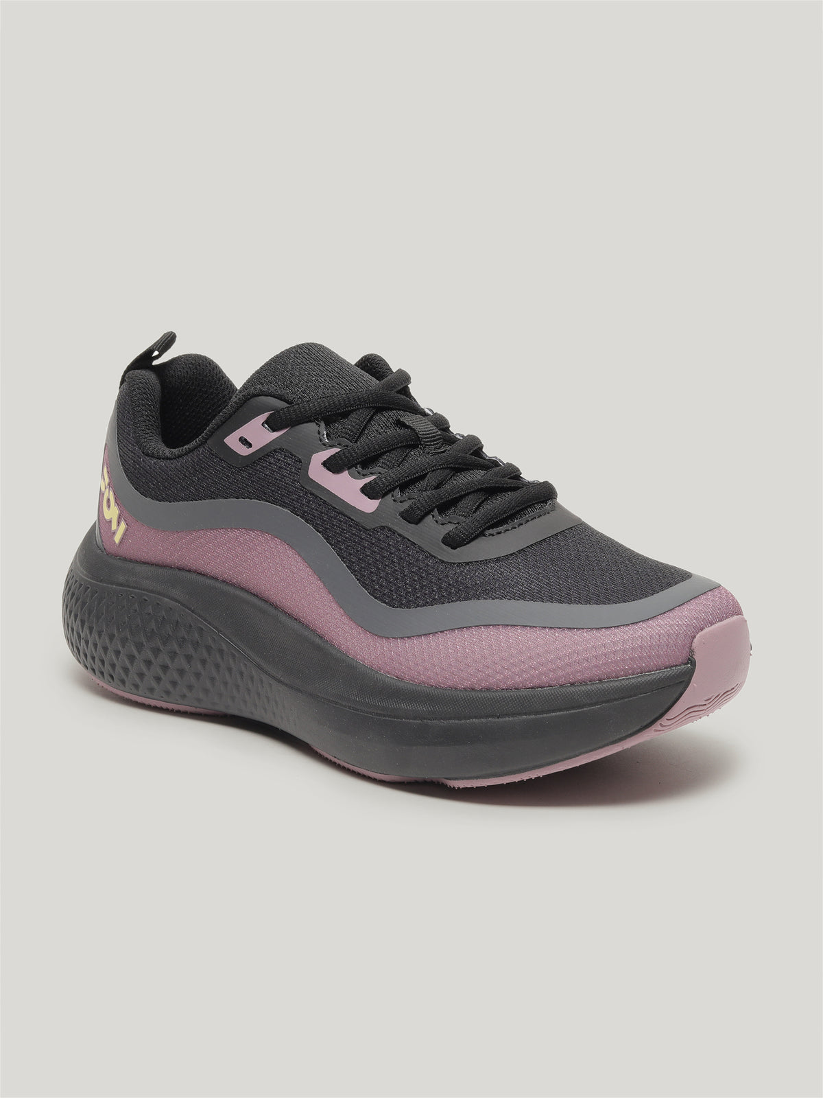 JW097 - Women's Lace Up Shoes Black / Mauve