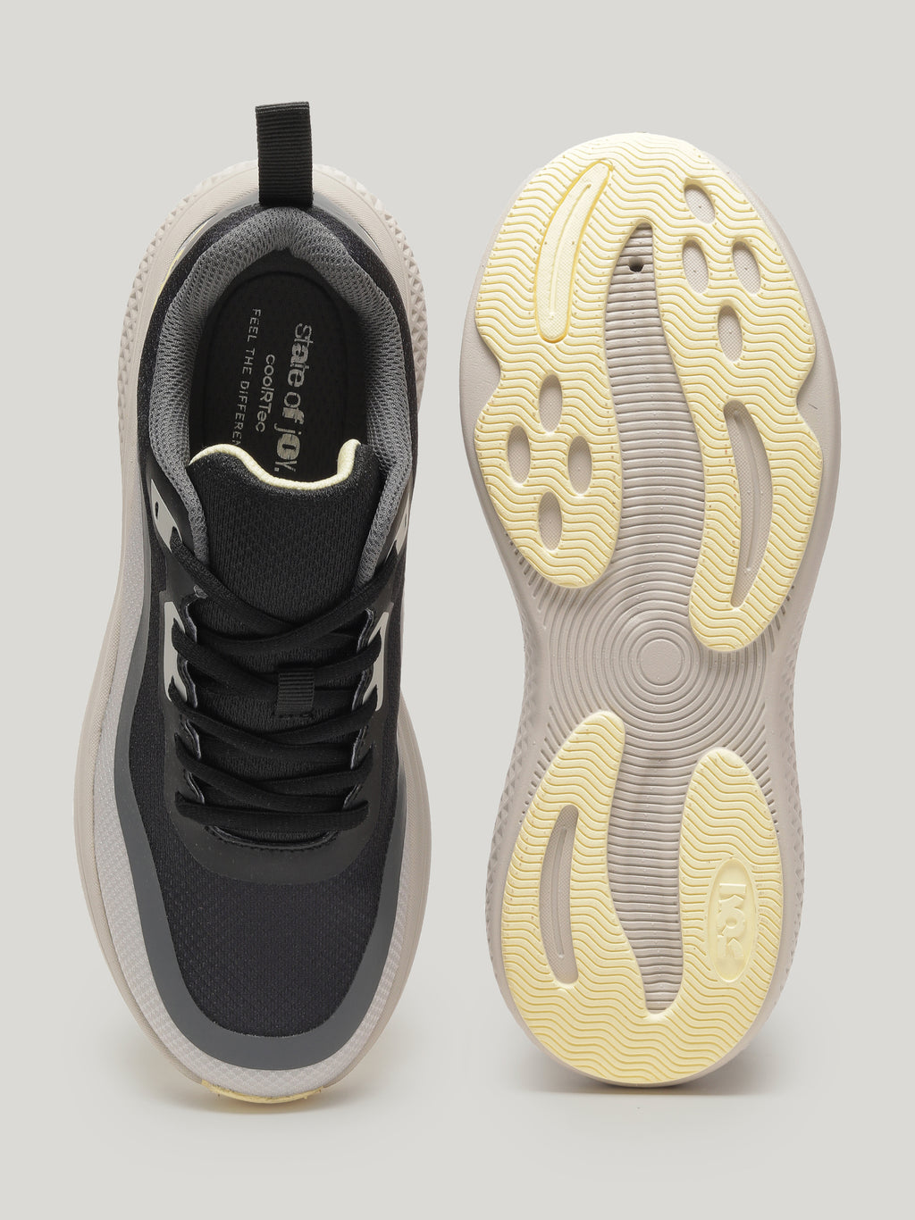 JM097 - Men's Lace Up Shoes Black / Beige