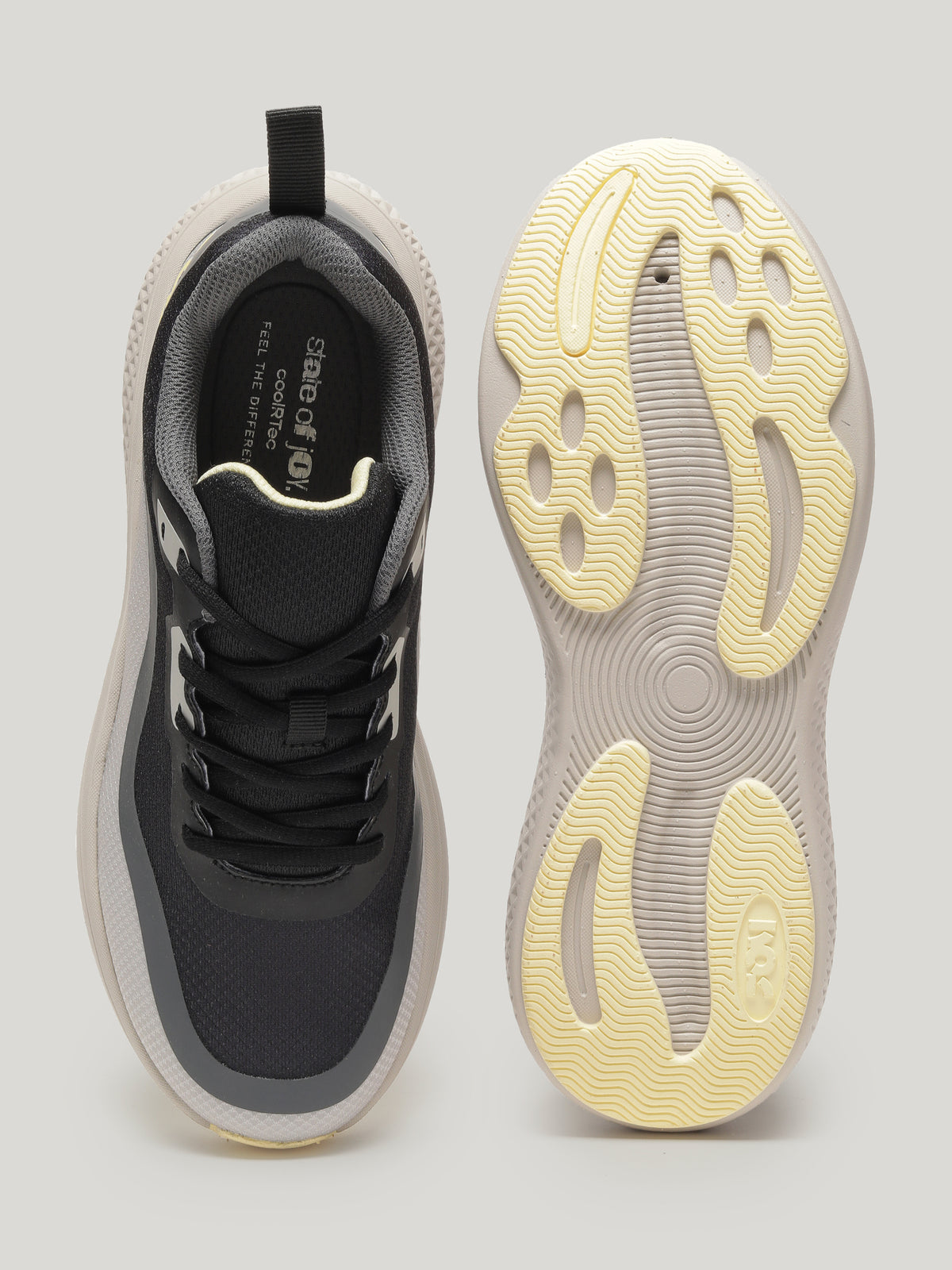 JM097 - Men's Lace Up Shoes Black / Beige