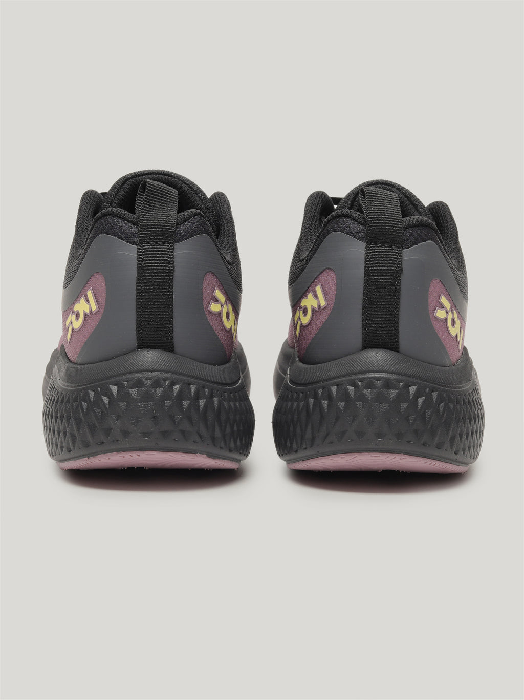 JW097 - Women's Lace Up Shoes Black / Mauve