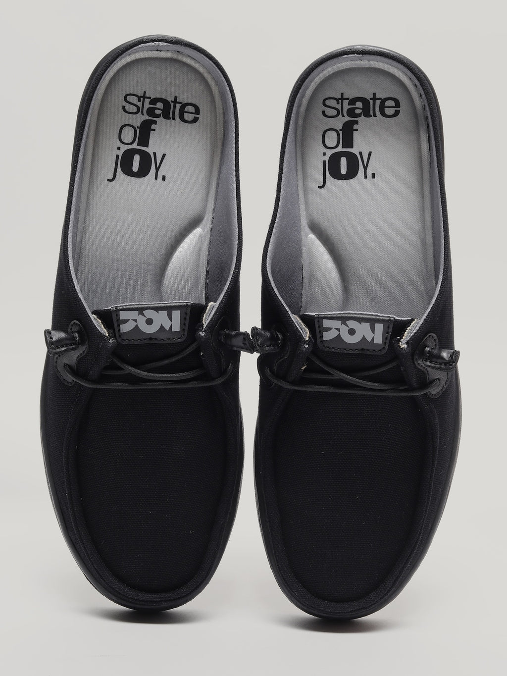 JM077 - Men's Canvas Mules Black