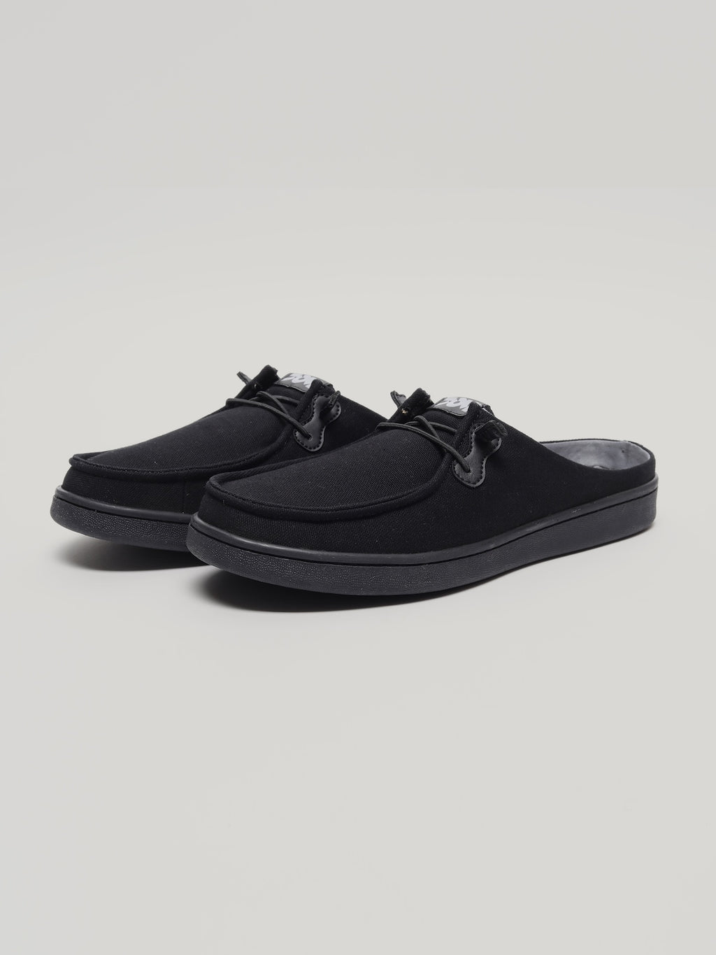 JM077 - Men's Canvas Mules Black