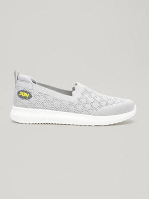 JW044 - Women's Slip On Shoes Light Grey