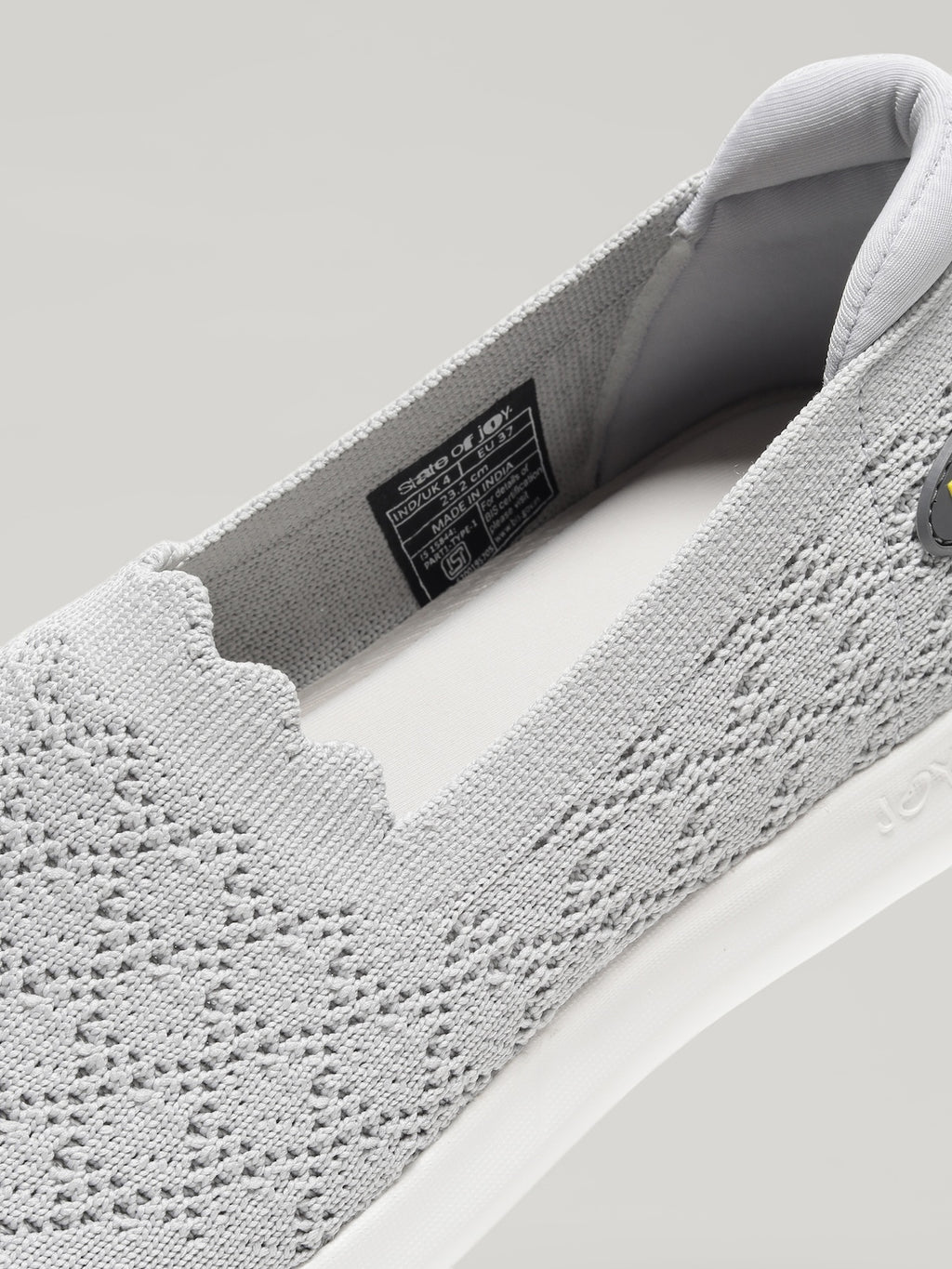 JW044 - Women's Slip On Shoes Light Grey