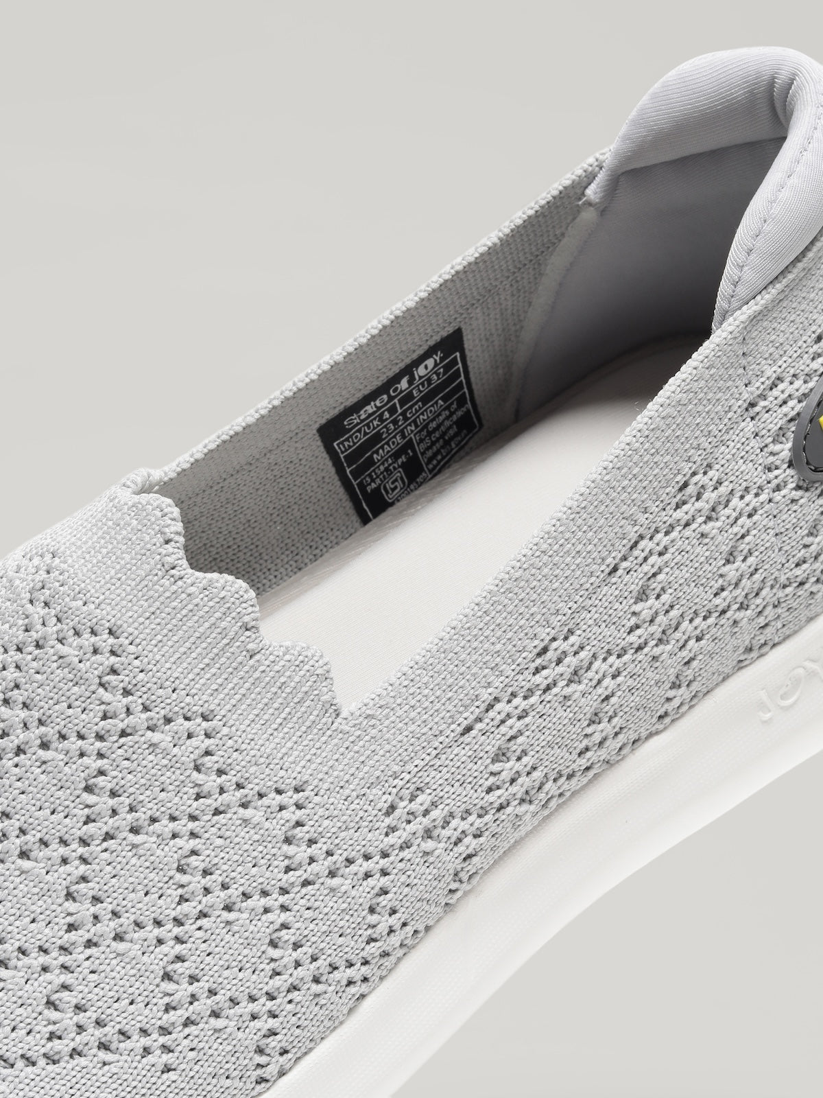 JW044 - Women's Slip On Shoes Light Grey