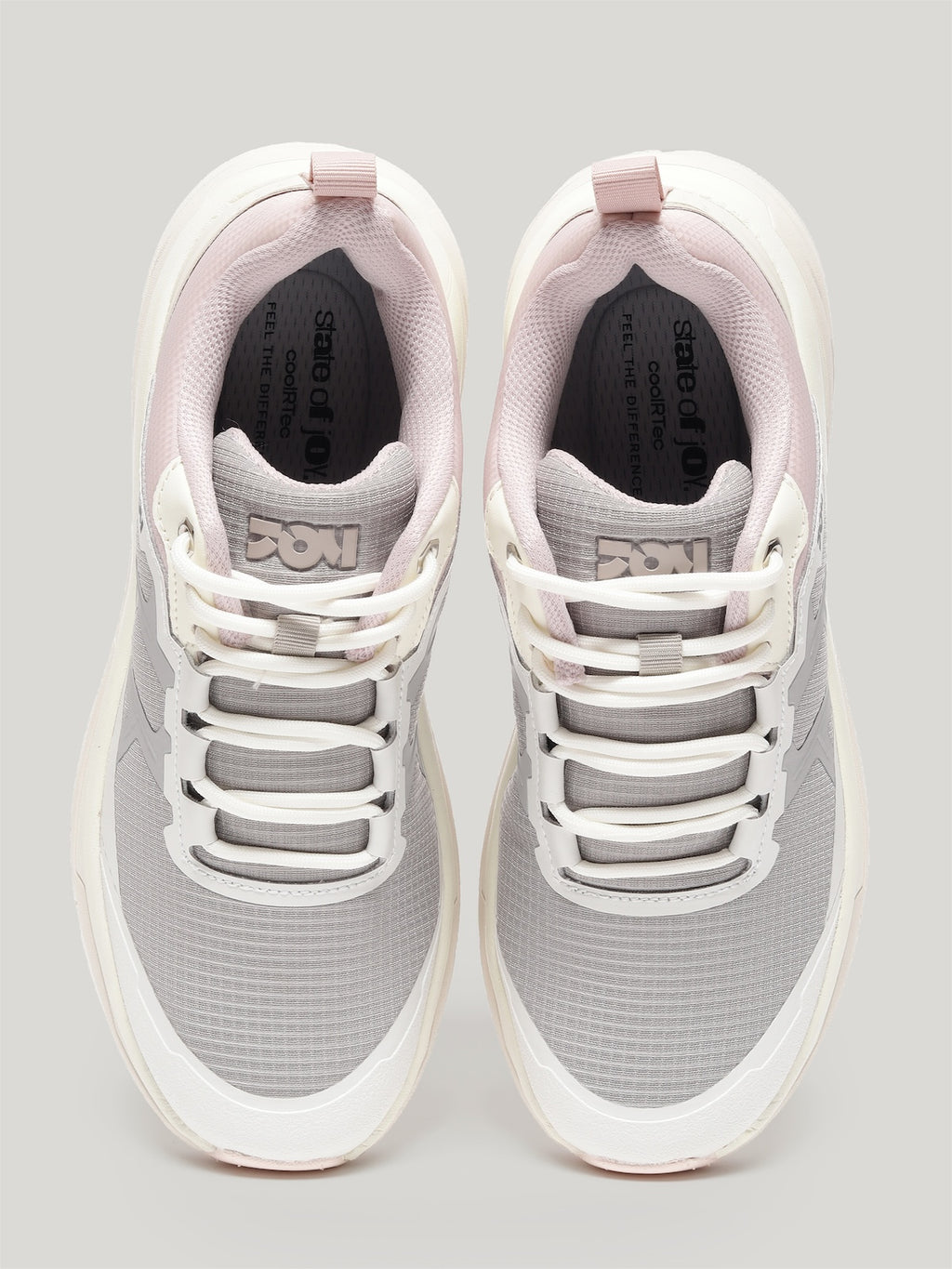 JW055 - Women's Lace Up Shoes Light Grey