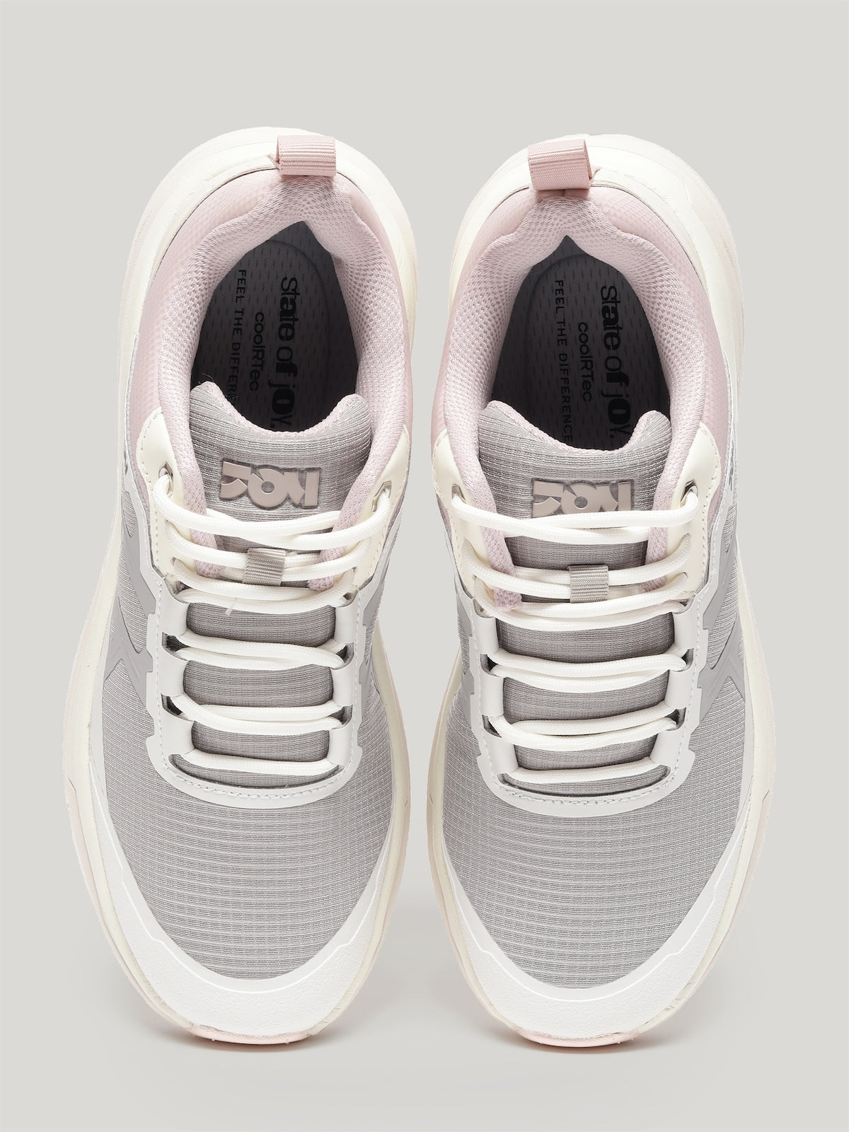 JW055 - Women's Lace Up Shoes Light Grey