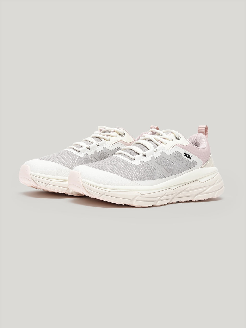 JW055 - Women's Lace Up Shoes Light Grey