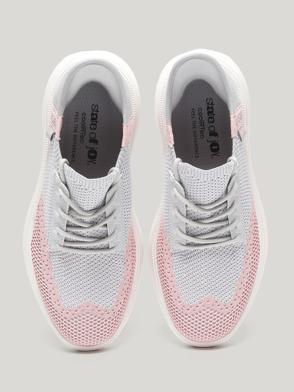 JW085 - Women's Lace Up Shoes Light Grey