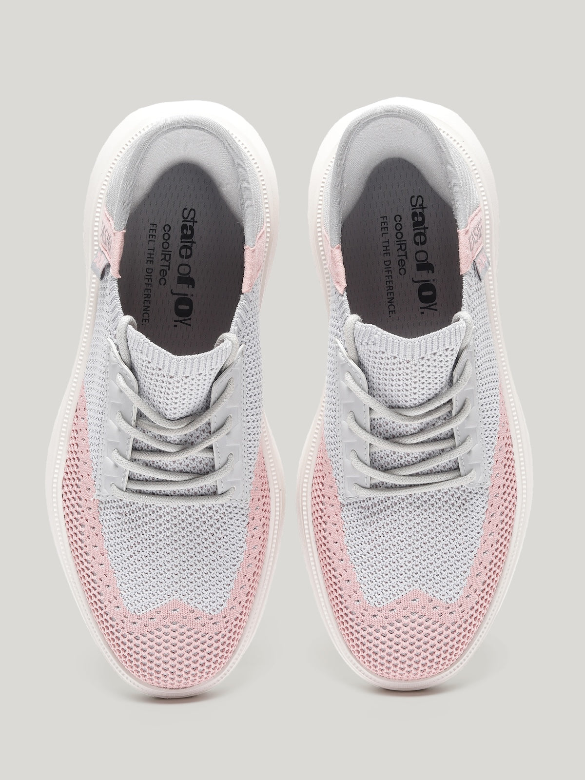 JW085 - Women's Lace Up Shoes Light Grey