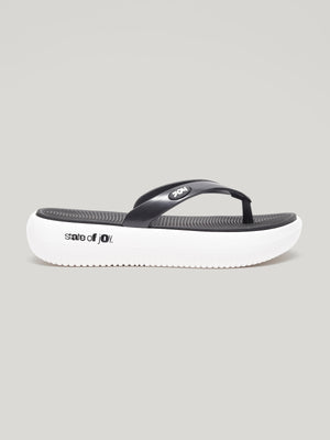 JWS011 - Women's Flip Flops Black White